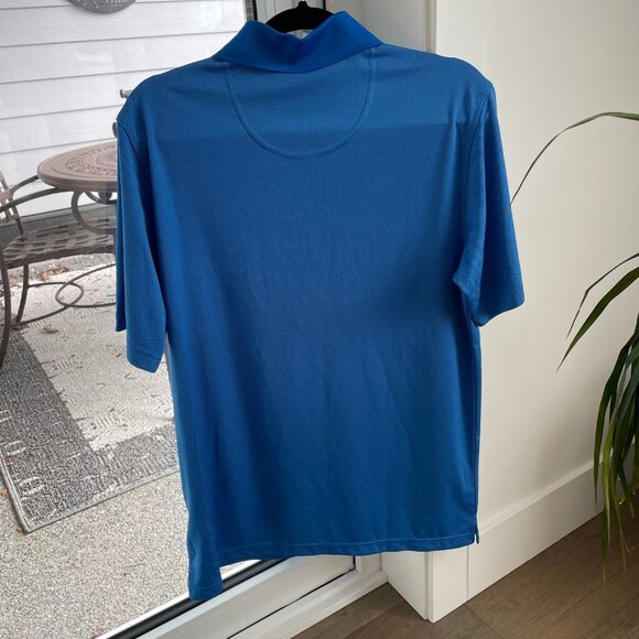 bolle Short Sleeve Athletic 3 Button Polyester Sporty Polo Shirt Blue Sz M NWOT - Picture 5 of 12